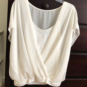 Cream shirt with cami